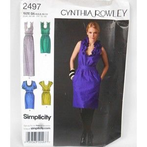 Simplicity Pattern 2497 Misses Cynthia Rowley Dress Short Long Size D5 4-12